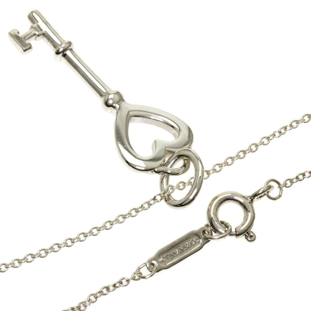 Tiffany Co heart key necklace silver